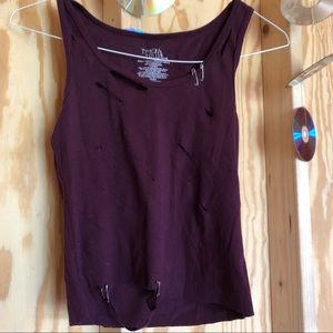 Distressed Crop Tank